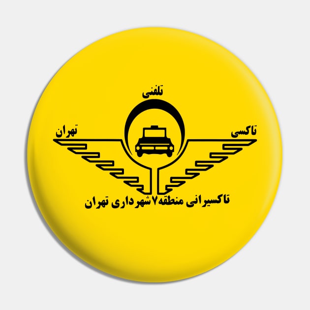 Tehran Taxi Farsi Nostalgic Sign Pin by Farzad-Design