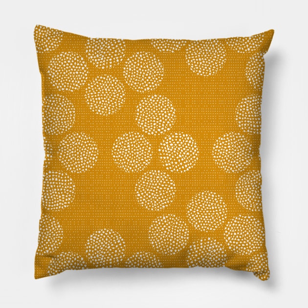 Rustic Dots in Mustard Pillow by matise