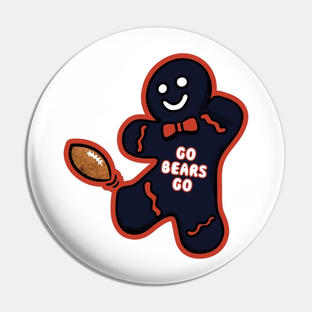 Chicago Bears Gingerbread Man Pin by Rad Love