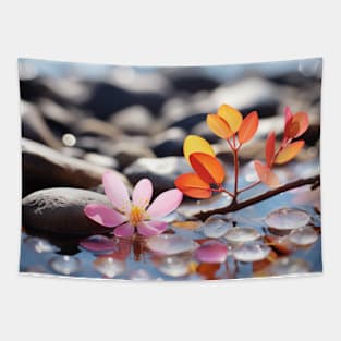 Wild flower Water Lake Nature Serene Tapestry