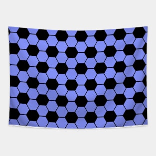 Football / Soccer Ball Texture on Blue Background Tapestry