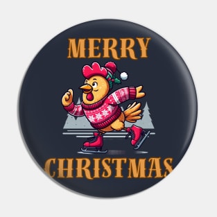 Chicken Merry Christmas Pin