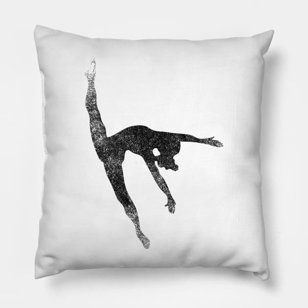 Balck dancer Silhouette Pillow by joyjeff