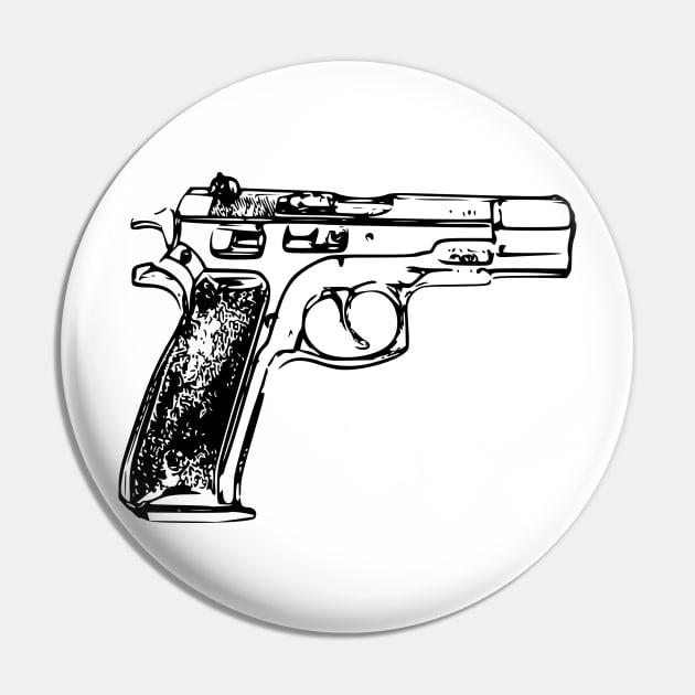 handgun Pin by MarkoShirt