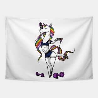 Unicorn Fitness Gym Workout Tapestry