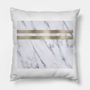 Smokey marble and gilded striped accents Pillow