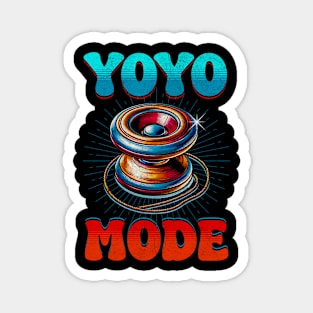 YoYo Mode On Retro Spinner Enthusiast YoYo Hobbyist Vintage Magnet