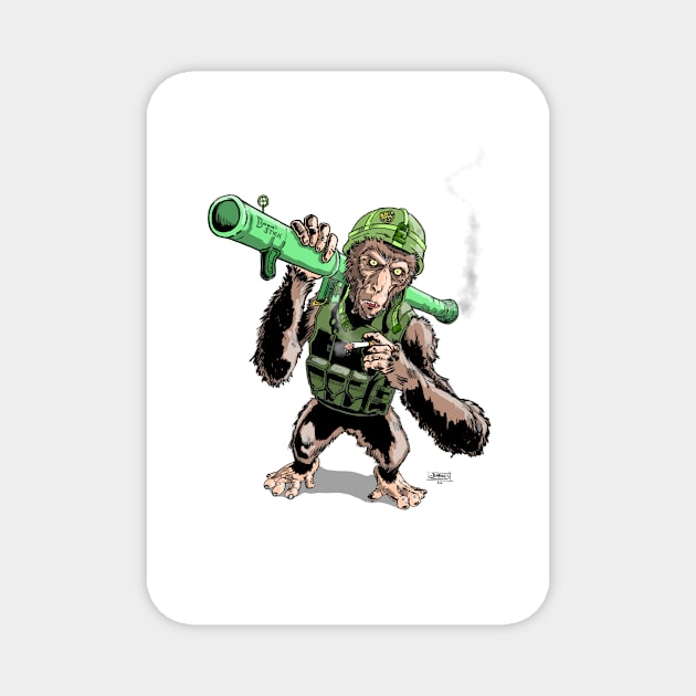 Bazooka Monkey Magnet by BarnesComicArt