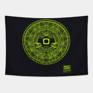 6AT0 Aztec Wheel (Lime Green) Tapestry