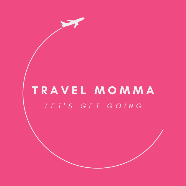 Travel Momma corner logo white by Castle Rock Shop