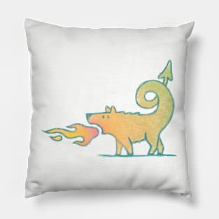 Dinkum,  the Dragon Dingo - for light background Pillow