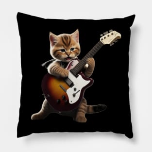 Whimsical Feline Musician Top Pillow