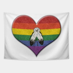 Large Two-Spirited Pride Flag Colored Heart Tapestry