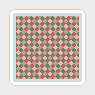 Geometric Hip Checkered Pattern Magnet