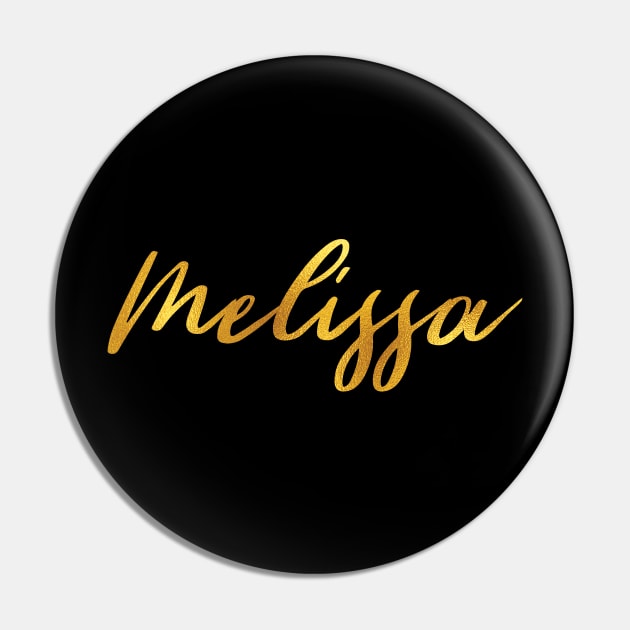 Melissa Name Hand Lettering in Faux Gold Letters Pin by Pixel On Fire