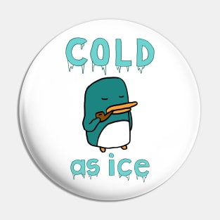 Cool Penguin Stays Frosty While Smoking Soothing Pipe Pin