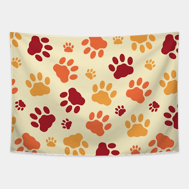 Cat, Paw, Animal, Mark, Silhoutte, Color, Step, Gift Tapestry by WiggleMania