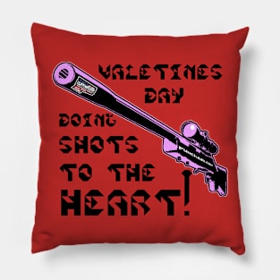 Valentines Day Doing Shots To The HEART! v. Code Pink Blk Text Pillow