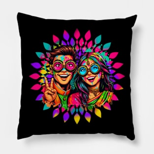 T shirt for Happy Holi festival celebration 02 Pillow