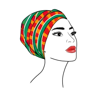 Beautiful african girl in turban T-Shirt