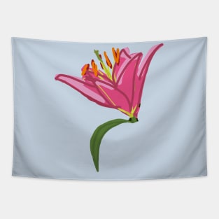 Stargazer Lily Flower Digital Painting Tapestry