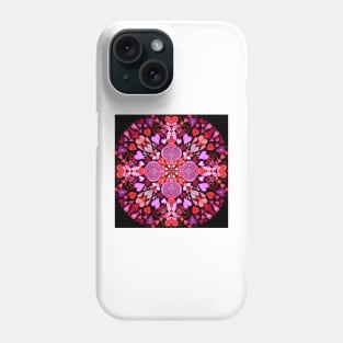 Valentines Mandala on Black Phone Case