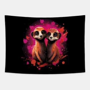 Meerkat Couple Valentine Tapestry