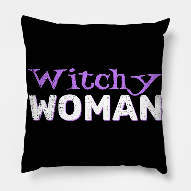 Witchy Woman Halloween | Witch Women Broom Girls Pillow by DesignatedDesigner