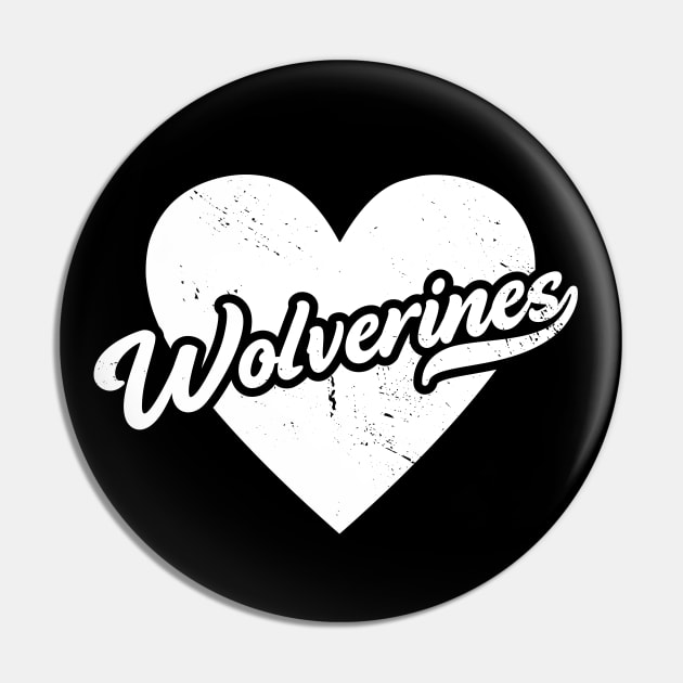 Vintage Wolverines School Spirit // High School Football Mascot // Go Wolverines Pin by SLAG_Creative