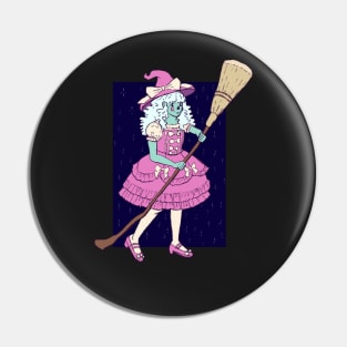 Pink Lolita Witch print Pin