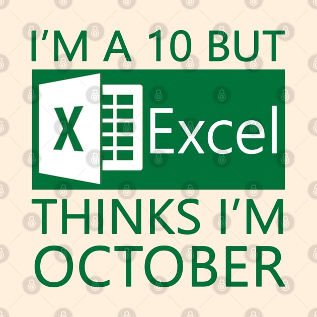 I'm a 10 but Excel thinks I'm October by karutees