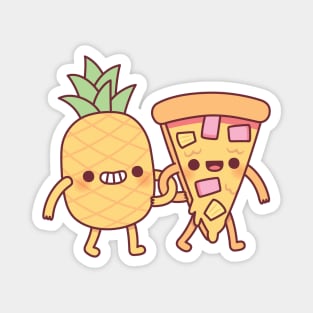 Cute Pineapple And Pizza Besties Magnet