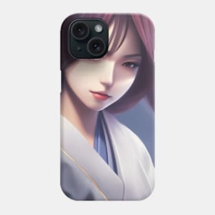 Beaux Animes Art...Anime Girl with a Japanese uniform illustration Design Phone Case