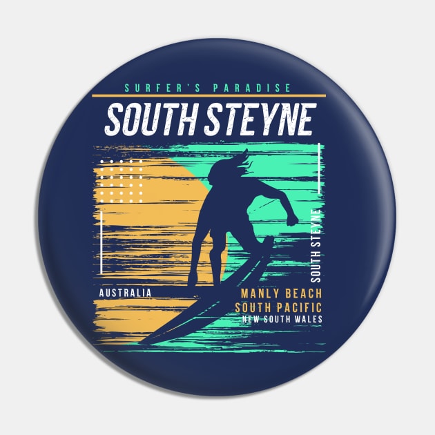 Retro Surfing South Steyne Manly Beach Australia // Vintage Surfer Beach // Surfer's Paradise Pin by Now Boarding