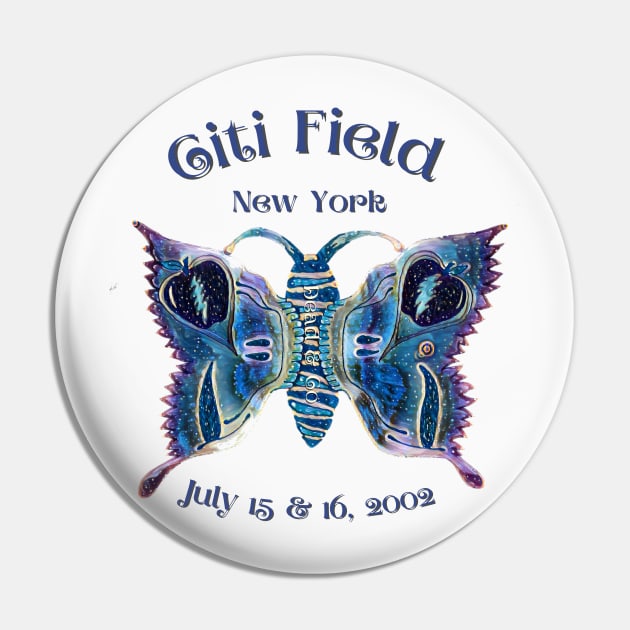 Dead and Company Citi Field New York Big Apple Butterfly Stealie Pin by Artful Dead