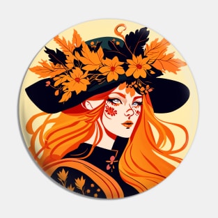 Autumn magic witch Pin