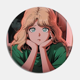 Haunted TV girl Pin