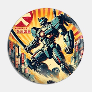 Retro Robot Action Pin