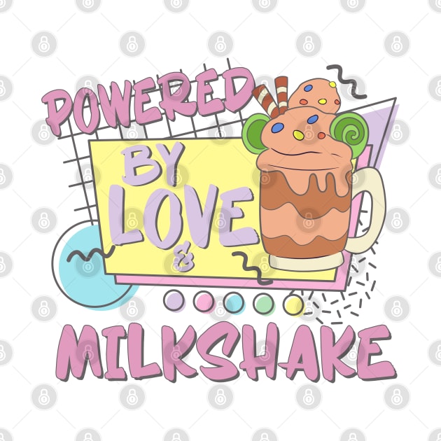 Powered By Love Milkshake Retro 80s 90s Who Loves Milkshakes For Matching Couples by alcoshirts