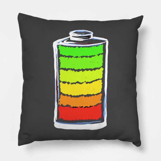 Full charged battery Pillow by Markyartshop