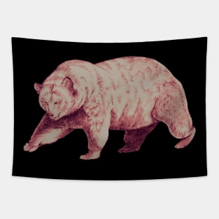 Hand Drawn Grizzly Bear Tapestry