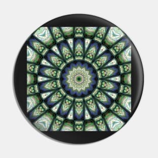 Opal and Alabaster Mandala Pin