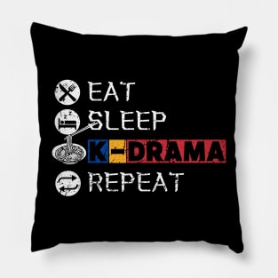 Eat Sleep K-Drama Repeat Pillow