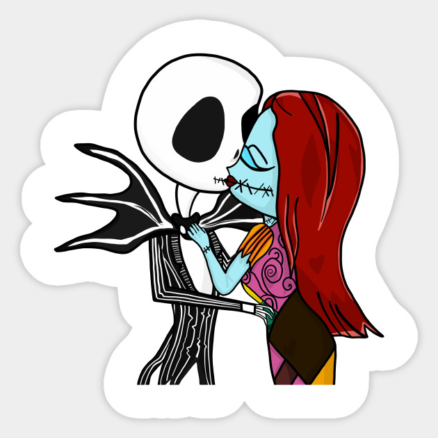 Jack And Sally Kiss Nightmare Before Christmas Sticker Teepublic
