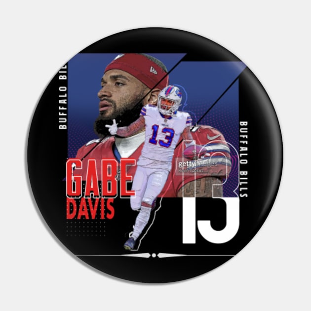 Gabe Davis football Paper Poster Bills 4 - Gabe Davis - Pin