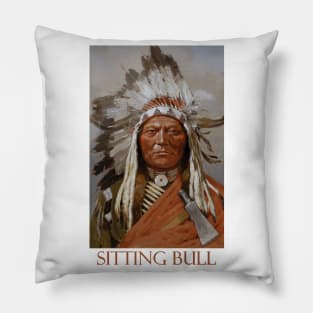 Portrait of Sitting Bull (1899) - Western Art by Henry Farny Pillow