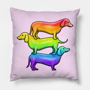 Wiener Goggies Rainbow Pillow