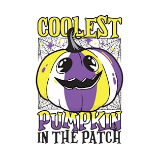 Gender Fluidity Coolest Pumpkin In The Patch Non-Binary Flag Jack O’ Lantern T-Shirt