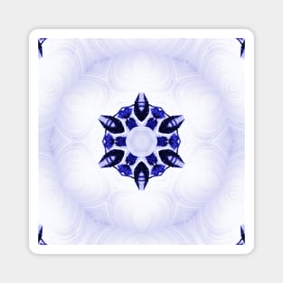 Blue Geode Marble Stone Flower Snowflake Magnet