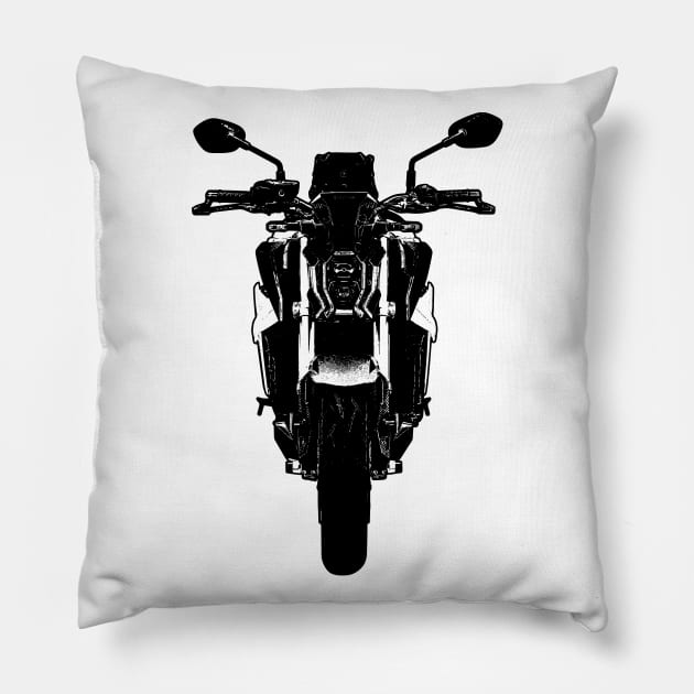 GSX S1000 Front View Sketch Art Pillow by KAM Std